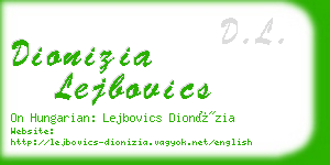 dionizia lejbovics business card